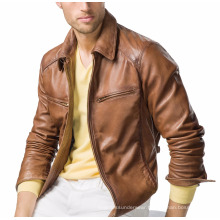 TAN BROWN LEATHER JACKET FOR MEN AND WOMEN